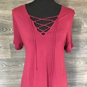 Swing Top, Lace-up Neck